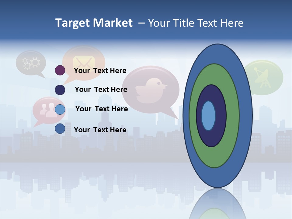 Network Icon Set Reflection PowerPoint Template