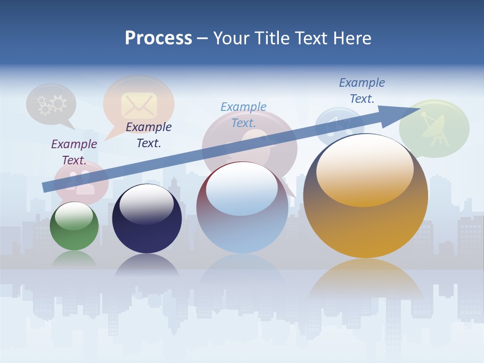 Network Icon Set Reflection PowerPoint Template