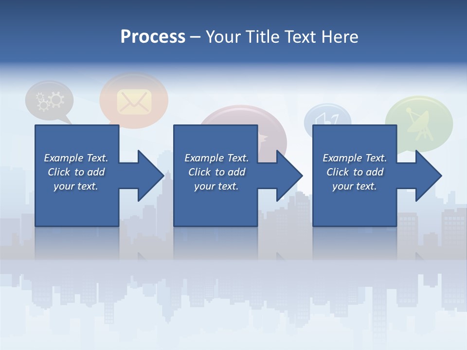 Network Icon Set Reflection PowerPoint Template
