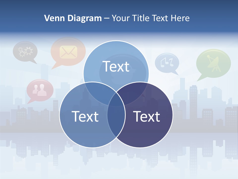 Network Icon Set Reflection PowerPoint Template