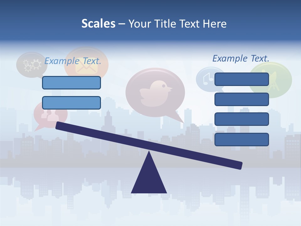 Network Icon Set Reflection PowerPoint Template