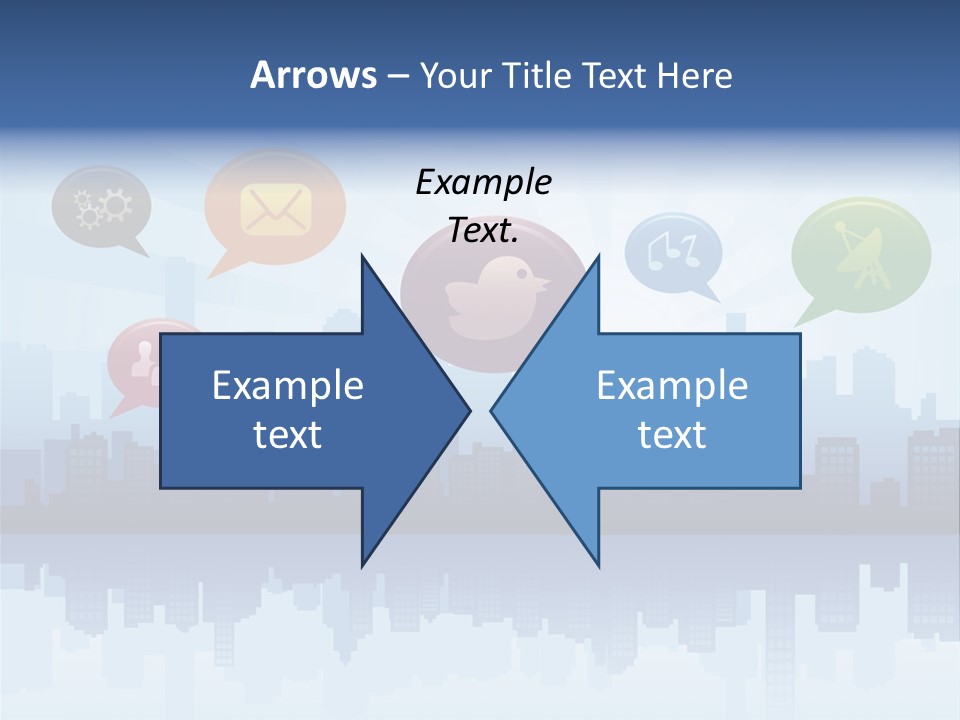 Network Icon Set Reflection PowerPoint Template