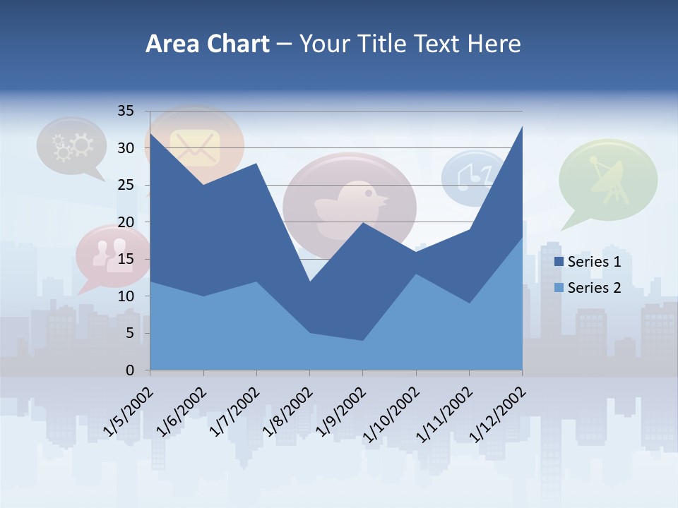 Network Icon Set Reflection PowerPoint Template