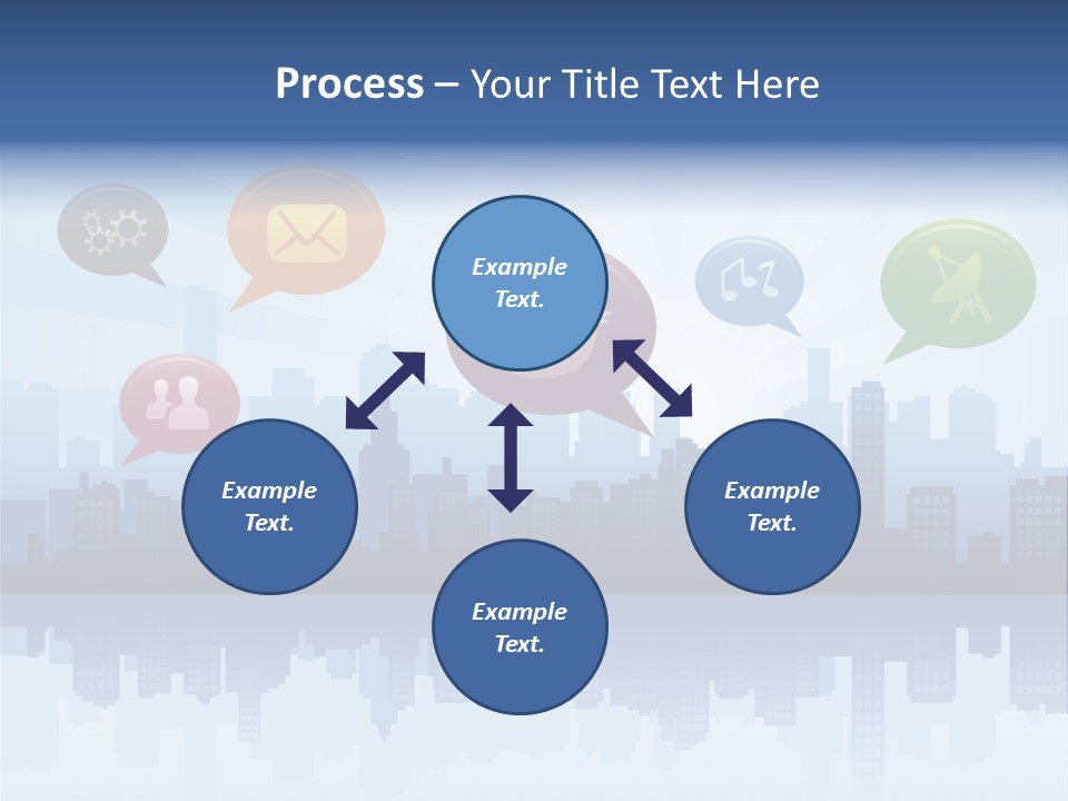 Network Icon Set Reflection PowerPoint Template