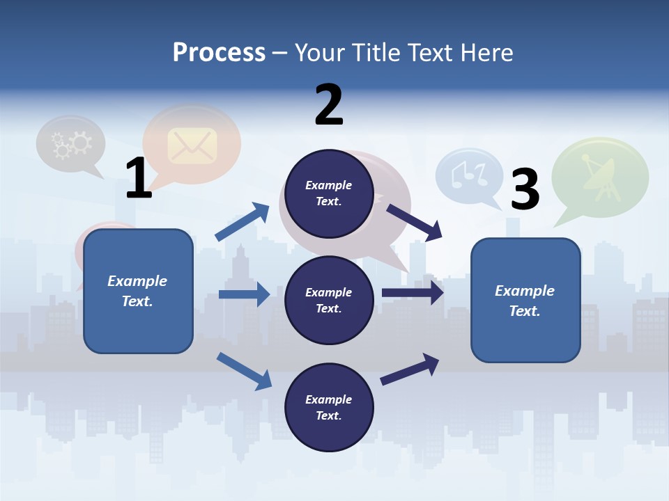 Network Icon Set Reflection PowerPoint Template