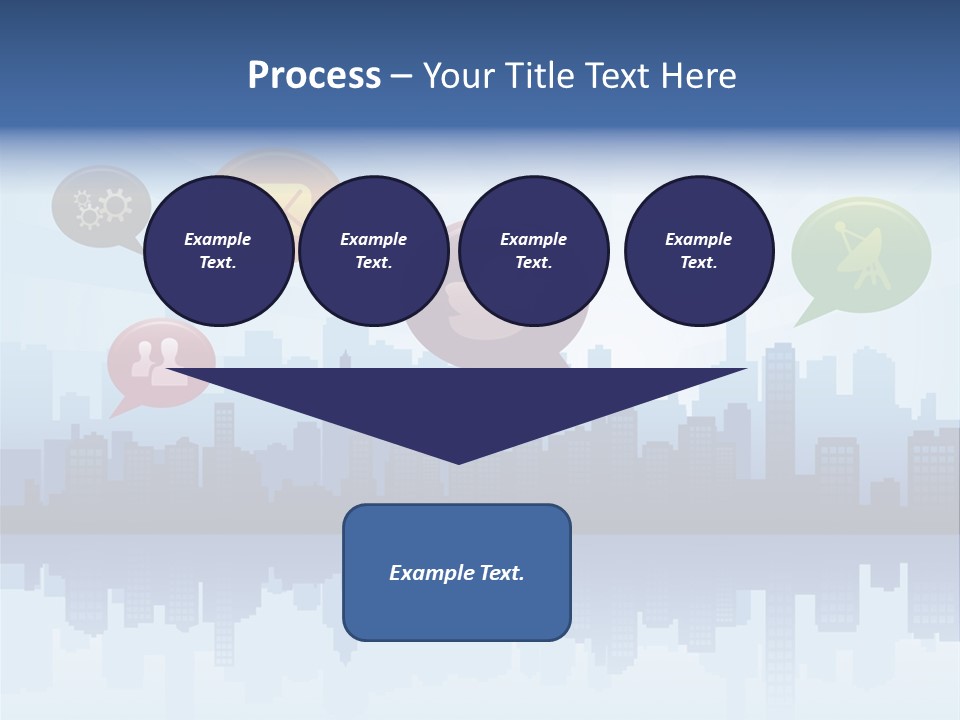Network Icon Set Reflection PowerPoint Template