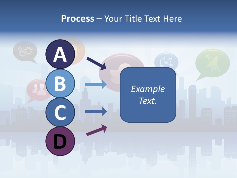 Network Icon Set Reflection PowerPoint Template