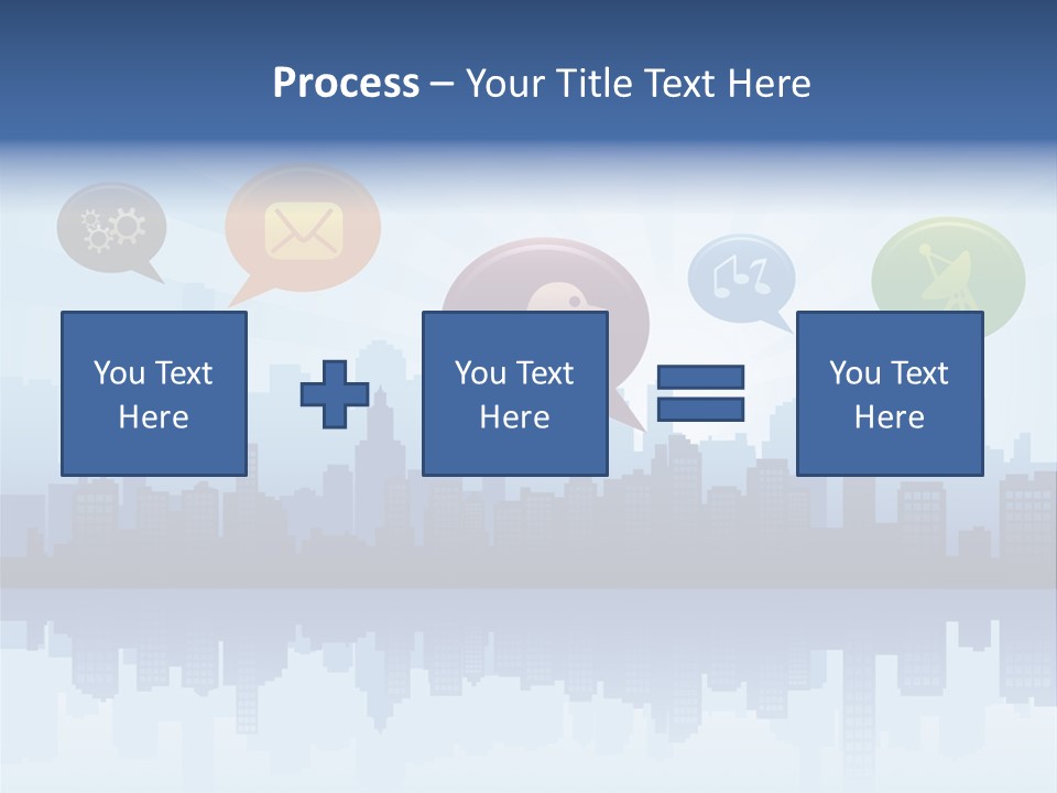 Network Icon Set Reflection PowerPoint Template