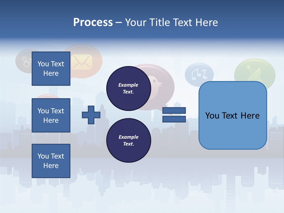 Network Icon Set Reflection PowerPoint Template
