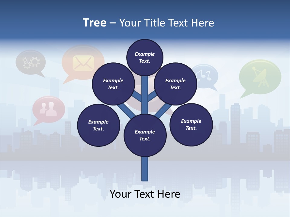 Network Icon Set Reflection PowerPoint Template