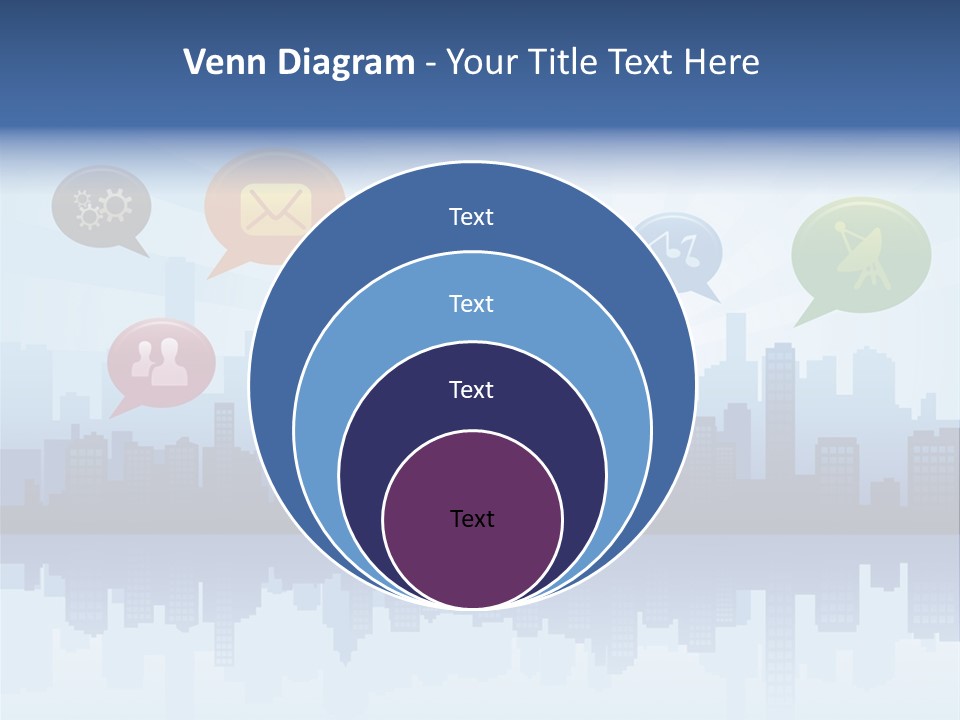 Network Icon Set Reflection PowerPoint Template