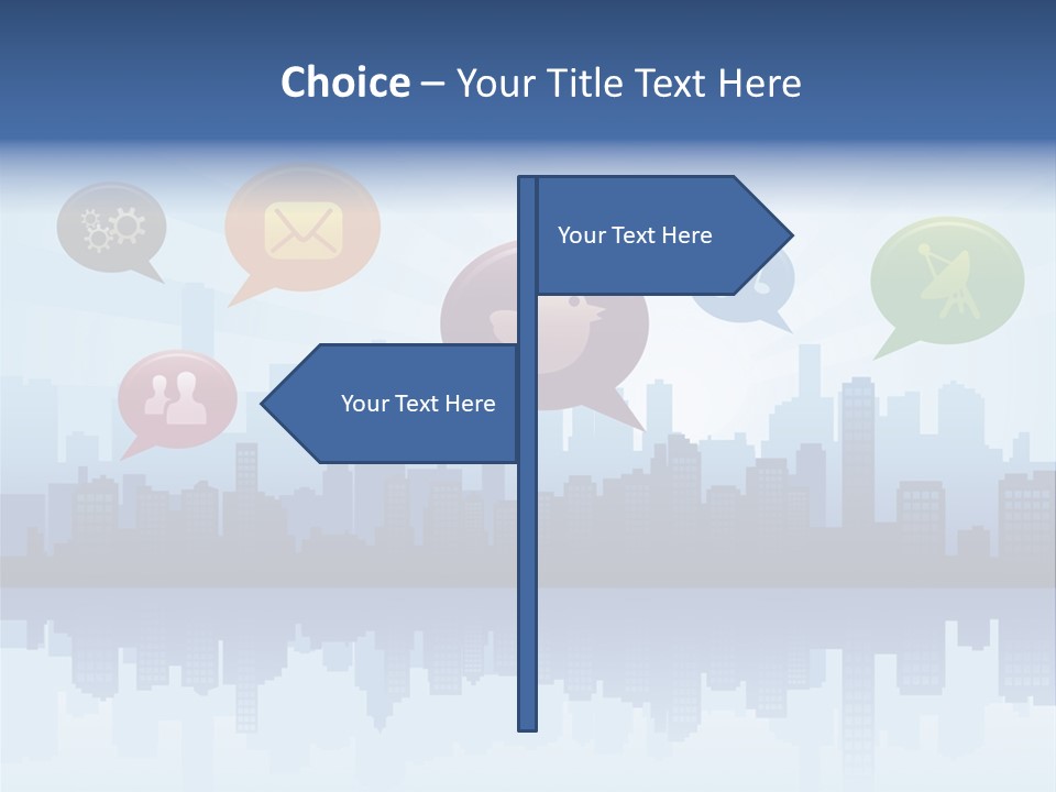 Network Icon Set Reflection PowerPoint Template