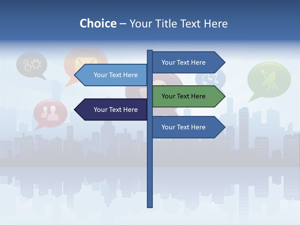 Network Icon Set Reflection PowerPoint Template