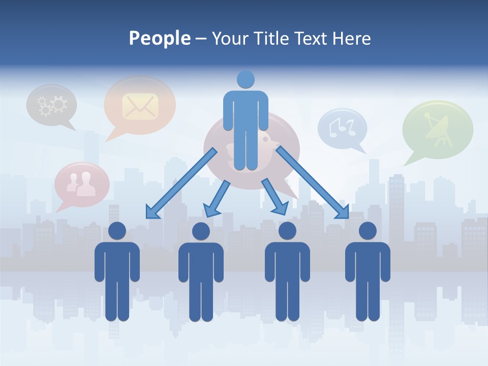 Network Icon Set Reflection PowerPoint Template