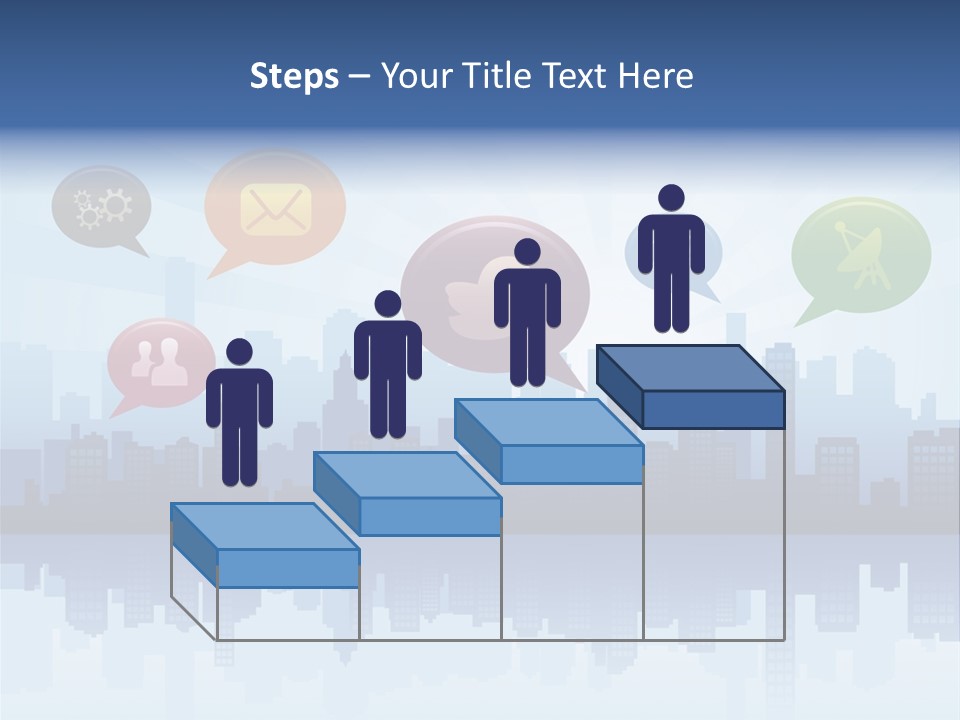Network Icon Set Reflection PowerPoint Template