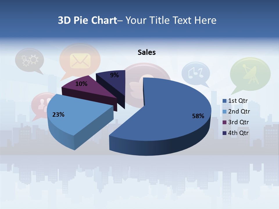 Network Icon Set Reflection PowerPoint Template