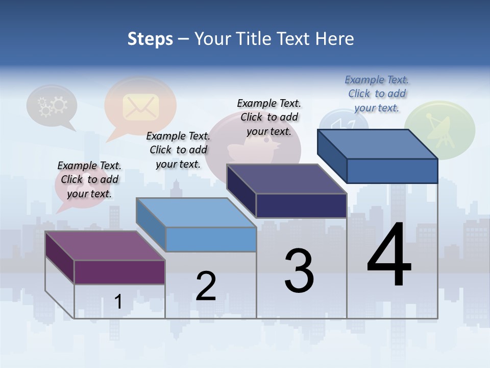 Network Icon Set Reflection PowerPoint Template