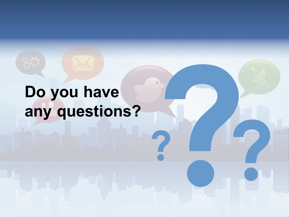 Network Icon Set Reflection PowerPoint Template