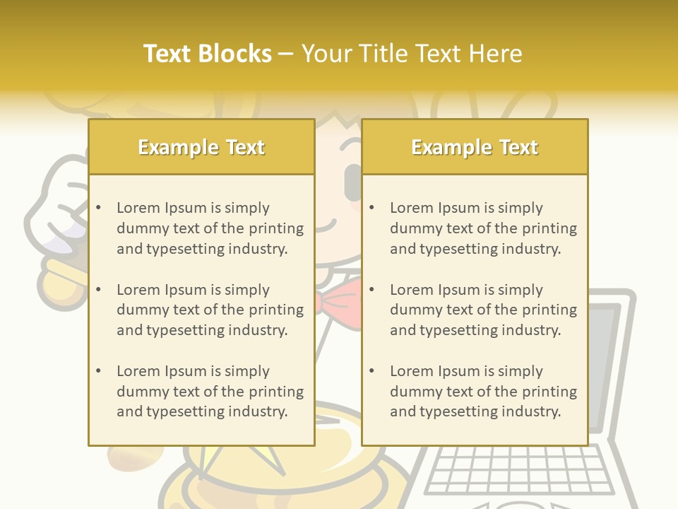 A Cartoon Character Holding A Golden Trophy Over A Laptop PowerPoint Template