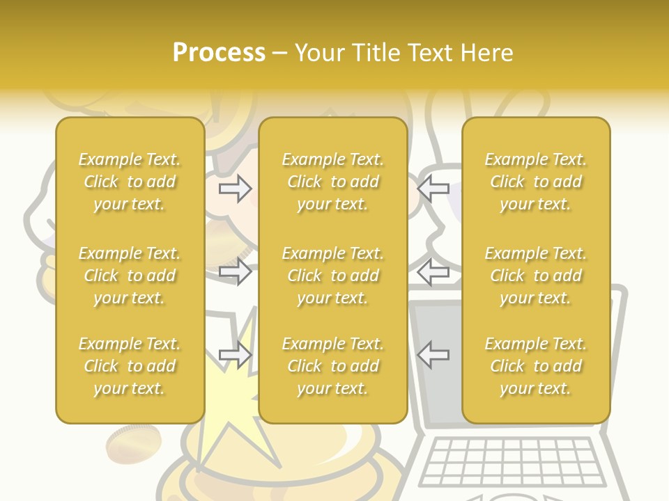 A Cartoon Character Holding A Golden Trophy Over A Laptop PowerPoint Template