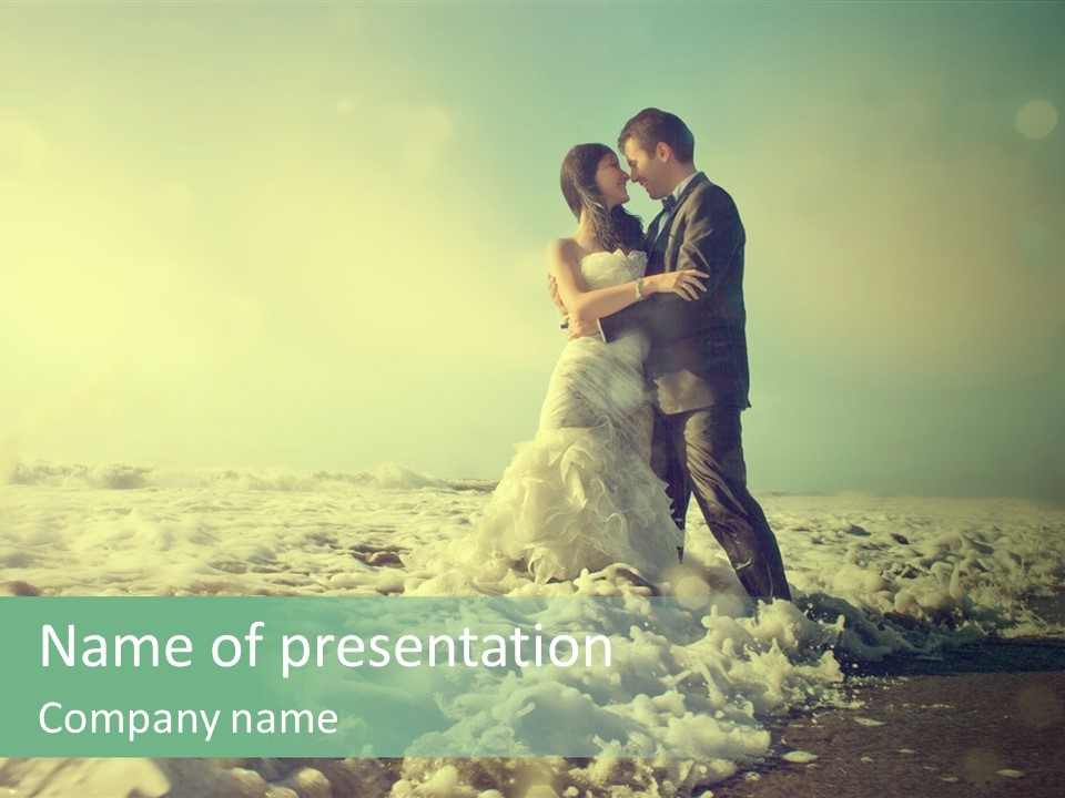 Wedding Waves Lines Young PowerPoint Template