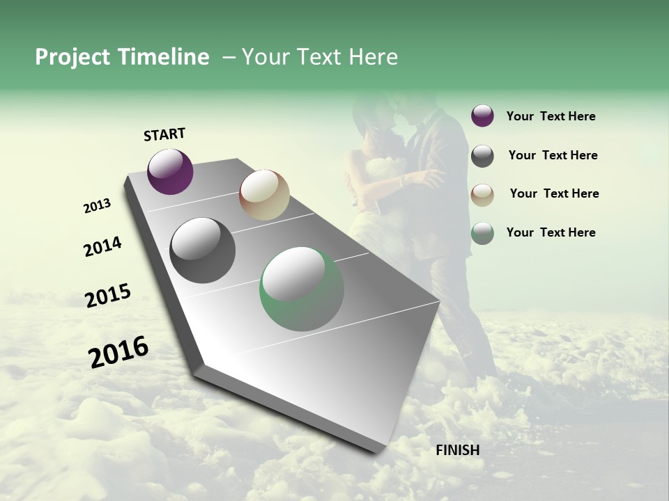 Wedding Waves Lines Young PowerPoint Template