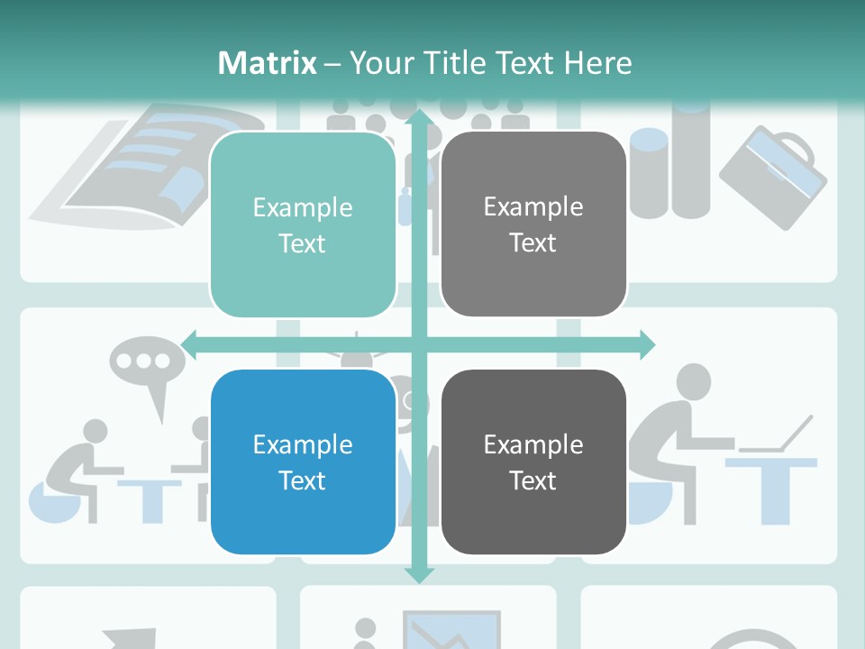 A Set Of Business Icons On A Blue Background PowerPoint Template