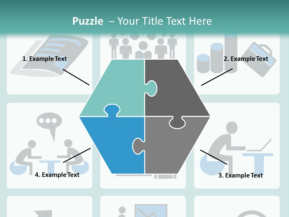 A Set Of Business Icons On A Blue Background PowerPoint Template