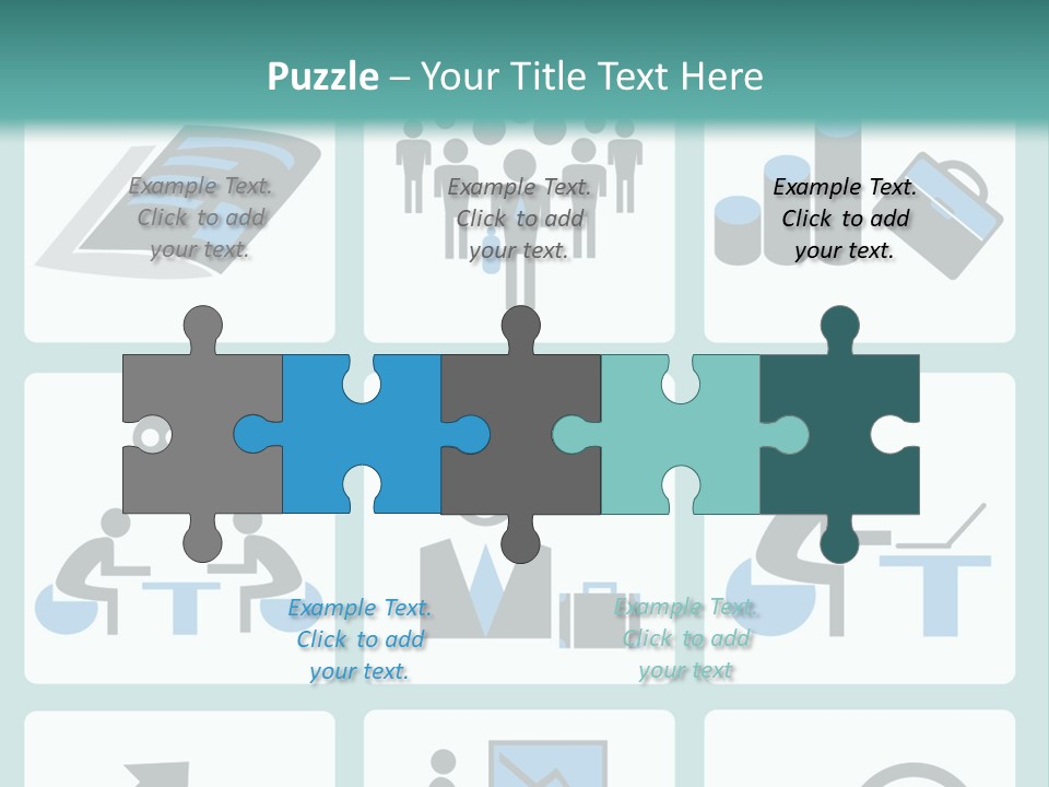 A Set Of Business Icons On A Blue Background PowerPoint Template