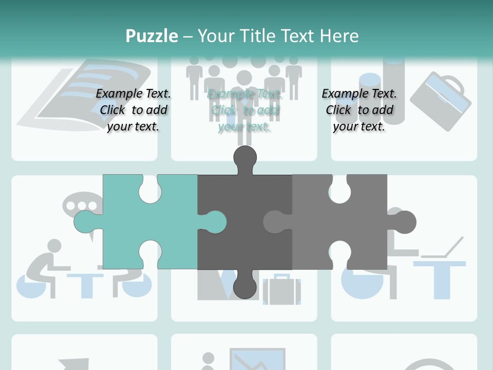 A Set Of Business Icons On A Blue Background PowerPoint Template