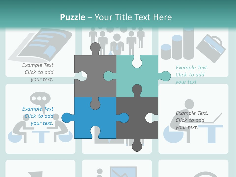 A Set Of Business Icons On A Blue Background PowerPoint Template