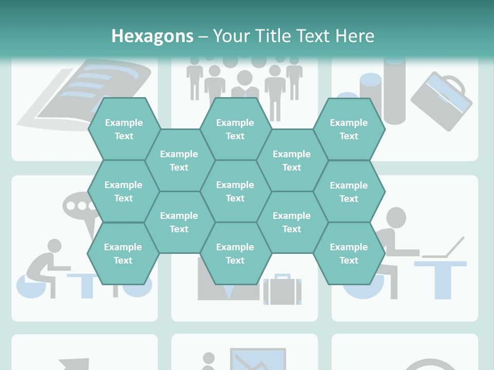 A Set Of Business Icons On A Blue Background PowerPoint Template