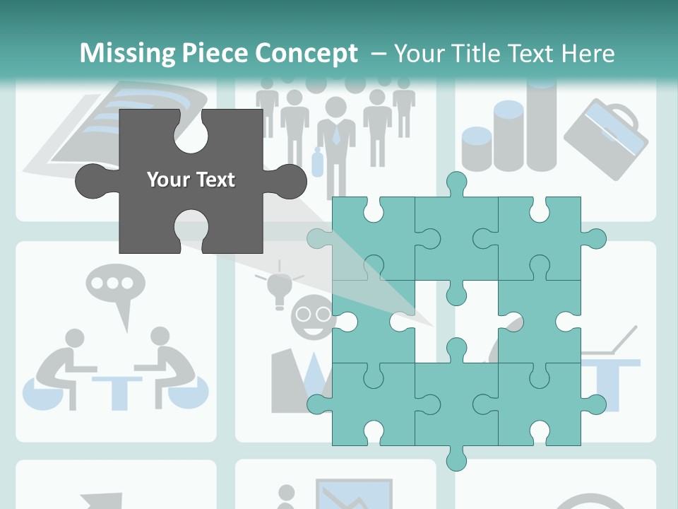 A Set Of Business Icons On A Blue Background PowerPoint Template