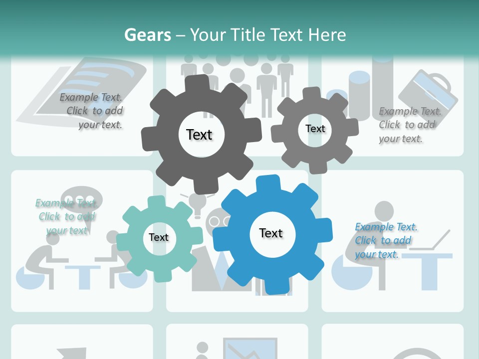 A Set Of Business Icons On A Blue Background PowerPoint Template