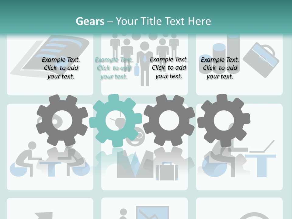 A Set Of Business Icons On A Blue Background PowerPoint Template