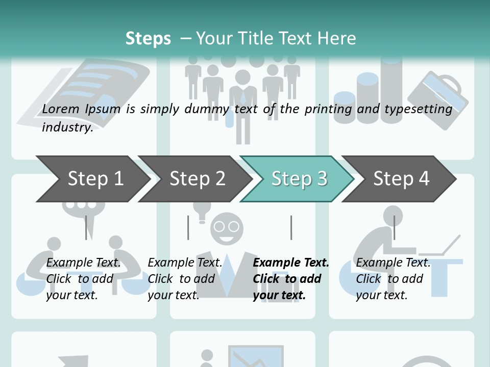 A Set Of Business Icons On A Blue Background PowerPoint Template
