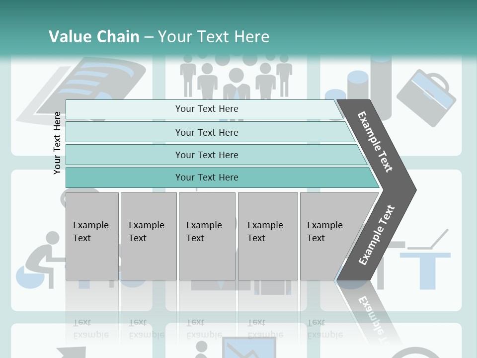 A Set Of Business Icons On A Blue Background PowerPoint Template