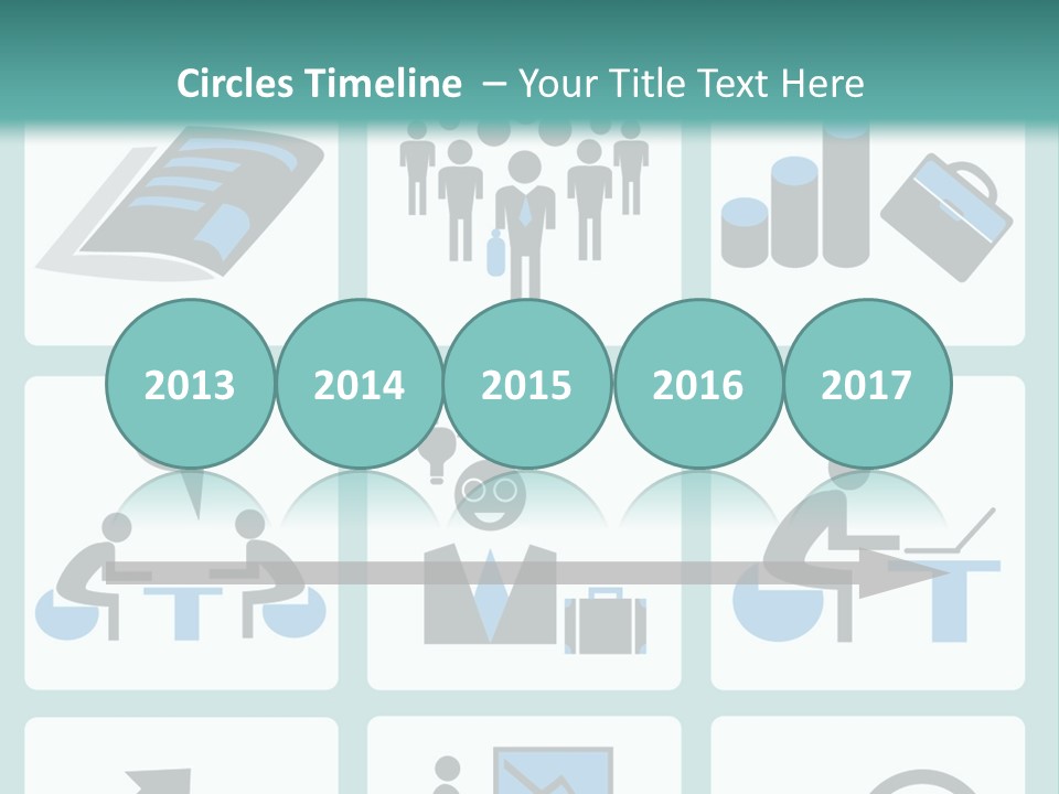 A Set Of Business Icons On A Blue Background PowerPoint Template