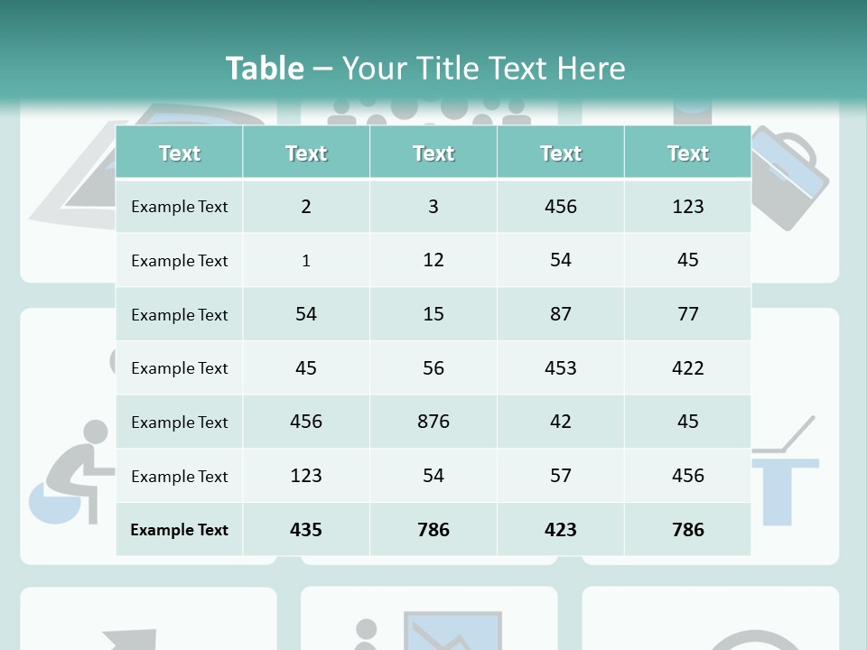 A Set Of Business Icons On A Blue Background PowerPoint Template