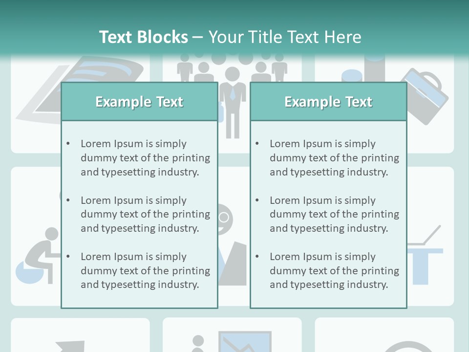 A Set Of Business Icons On A Blue Background PowerPoint Template