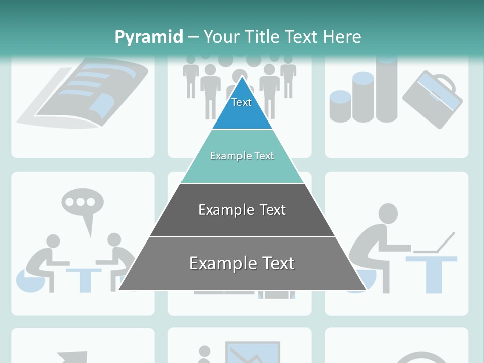 A Set Of Business Icons On A Blue Background PowerPoint Template