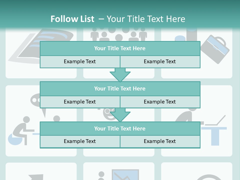 A Set Of Business Icons On A Blue Background PowerPoint Template
