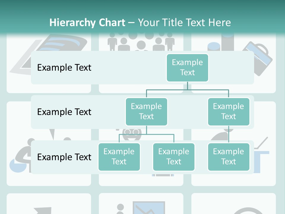 A Set Of Business Icons On A Blue Background PowerPoint Template