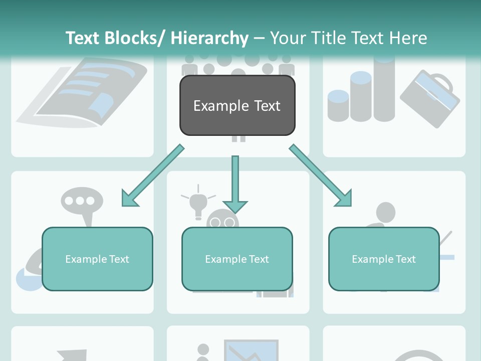 A Set Of Business Icons On A Blue Background PowerPoint Template