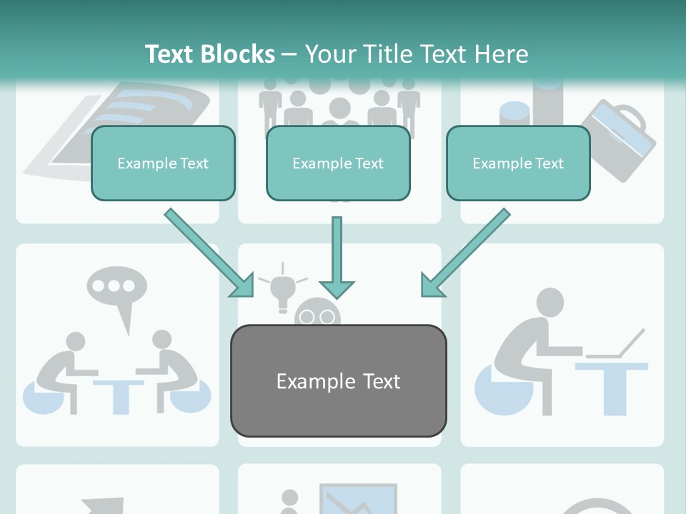 A Set Of Business Icons On A Blue Background PowerPoint Template