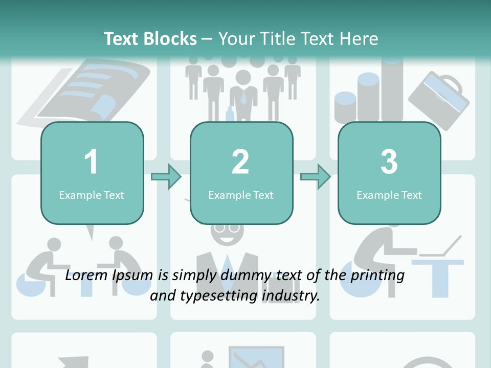 A Set Of Business Icons On A Blue Background PowerPoint Template