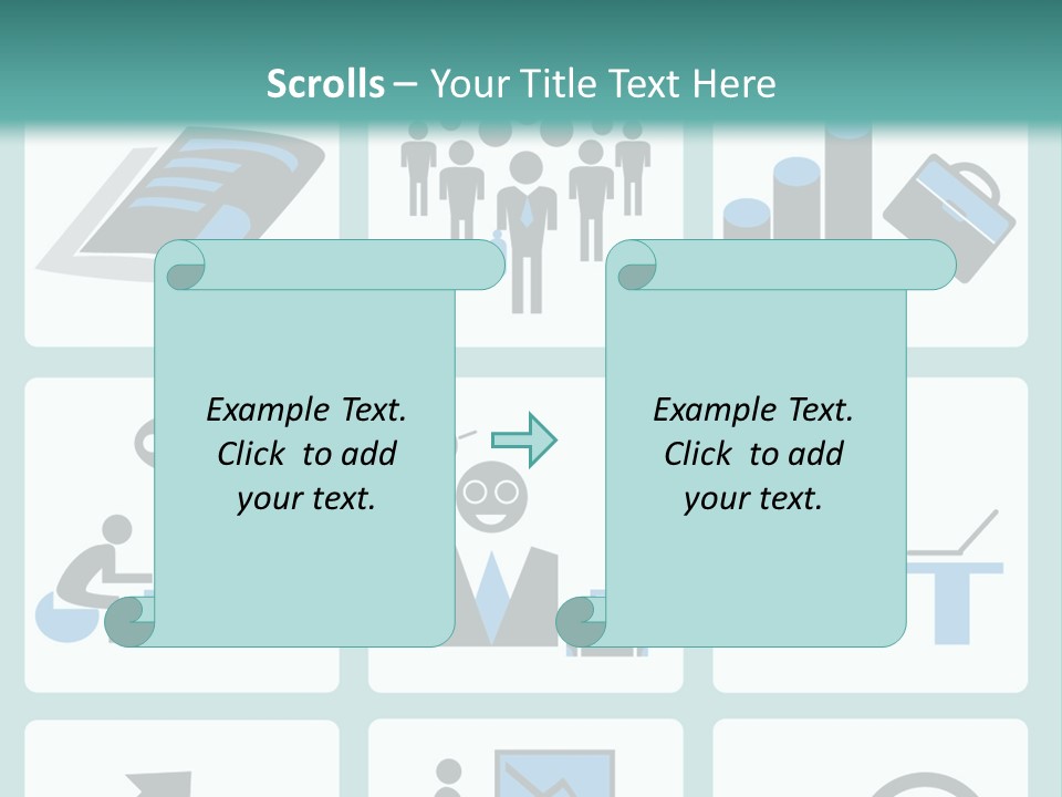 A Set Of Business Icons On A Blue Background PowerPoint Template