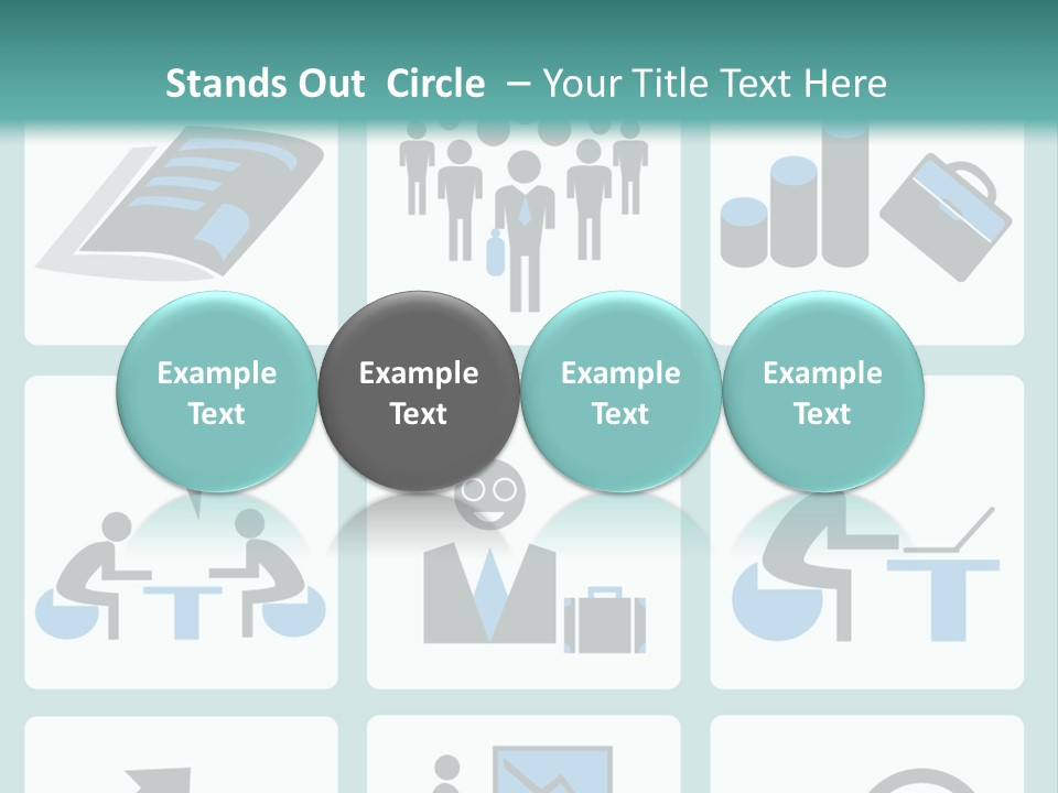 A Set Of Business Icons On A Blue Background PowerPoint Template