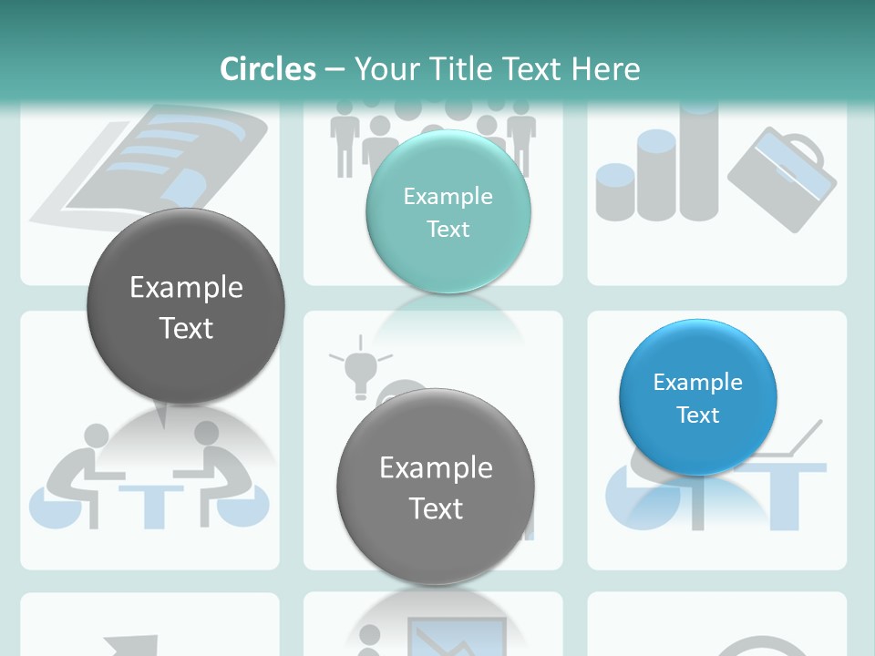 A Set Of Business Icons On A Blue Background PowerPoint Template