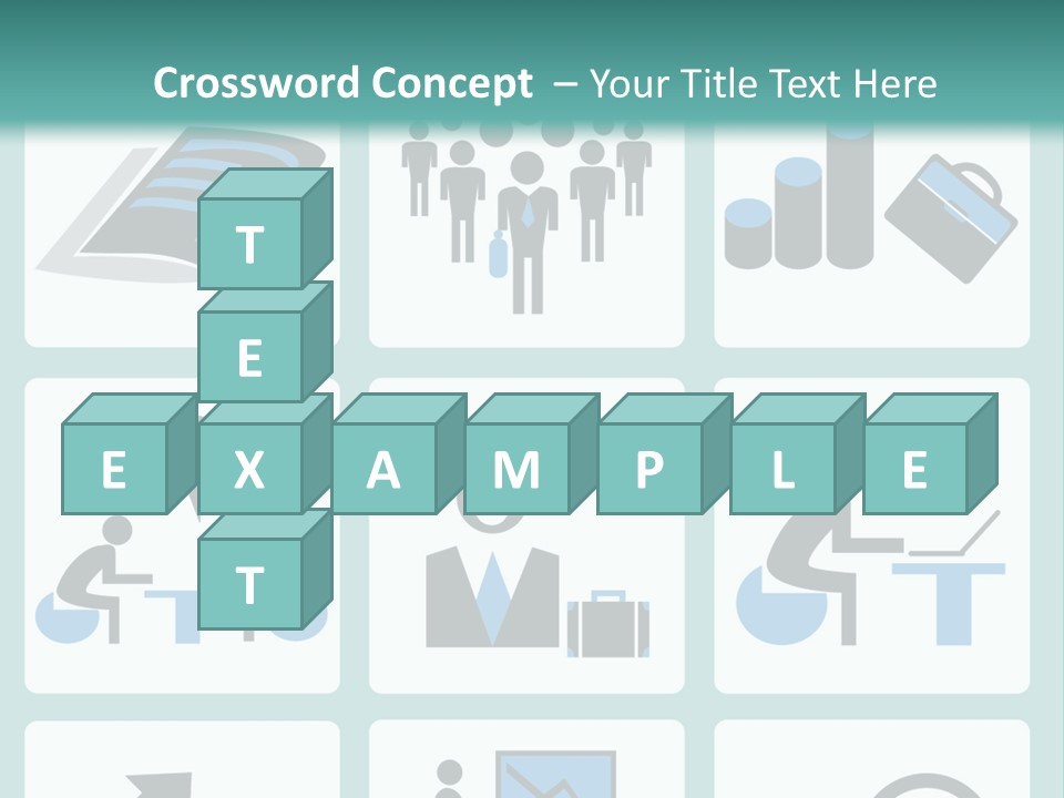 A Set Of Business Icons On A Blue Background PowerPoint Template